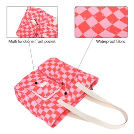 Laptop Tote Bag for Women 15.6 Inch Waterproof 16Pro Computer Bags Women Business Office Work Bag Briefcase (Pink Checker, 15 inch/15.6 inch)