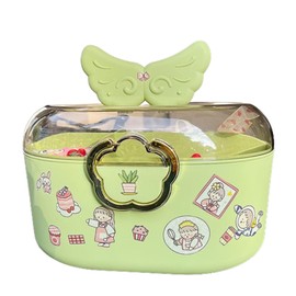 HIQIU Hair Jewellery Storage Box, Dustproof, Hairpin Earrings, Hair Band Jewellery Box, Hair Accessories Organiser Box for Girls Children (Green)