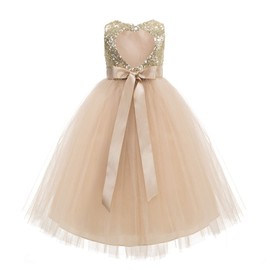 ekidsbridal Heart Cutout Sequin Formal Flower Girl Dress Toddler Girl Dresses 172seq 6