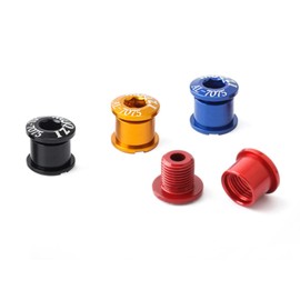 Juscycling Pack of 5 Chainring Bolts Nuts with Multiple Size and Color Options, Bolt for Single Chainring and Speed (Red, Type C for Single Chainring)