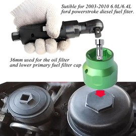 Felisbieti 36mm socket,24mm /36mm oil filter socket Wrench Tool, for Ford 6.0L/6.4L Powerstroke diesel,Fuel Filter/oil Filter cap installation& Removal