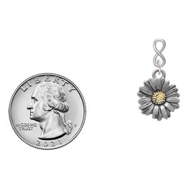 Delight Jewelry Two-tone Daisy Flower Goldtone Infinity Post Earrings