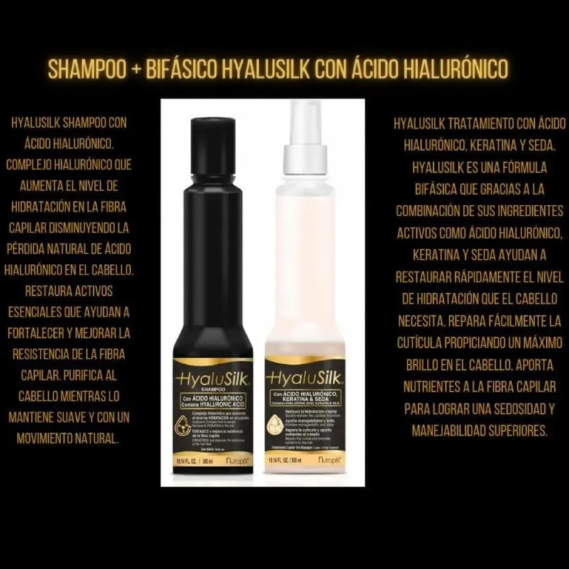 Nutrapel Hyalusilk Ácido Hialurónico Shampoo + Bifásico