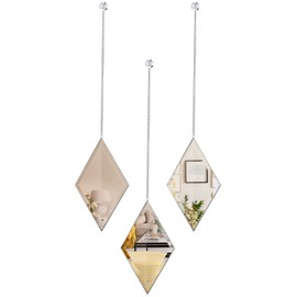 yshengood Diamond Wall Mirror Home Decor Mirror,Hanging Glass Mirror for Living Room and Bedroom