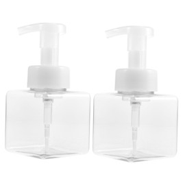 DECHOUS 2pcs Square Press Pump Bottles Refillable Plastic Containers for Travel Toiletries Durable Leakproof Storage for Makeup Soap and Cosmetics