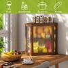 BMOSU Corner Bread Box for Kitchen Countertop Double Layer Bamboo
