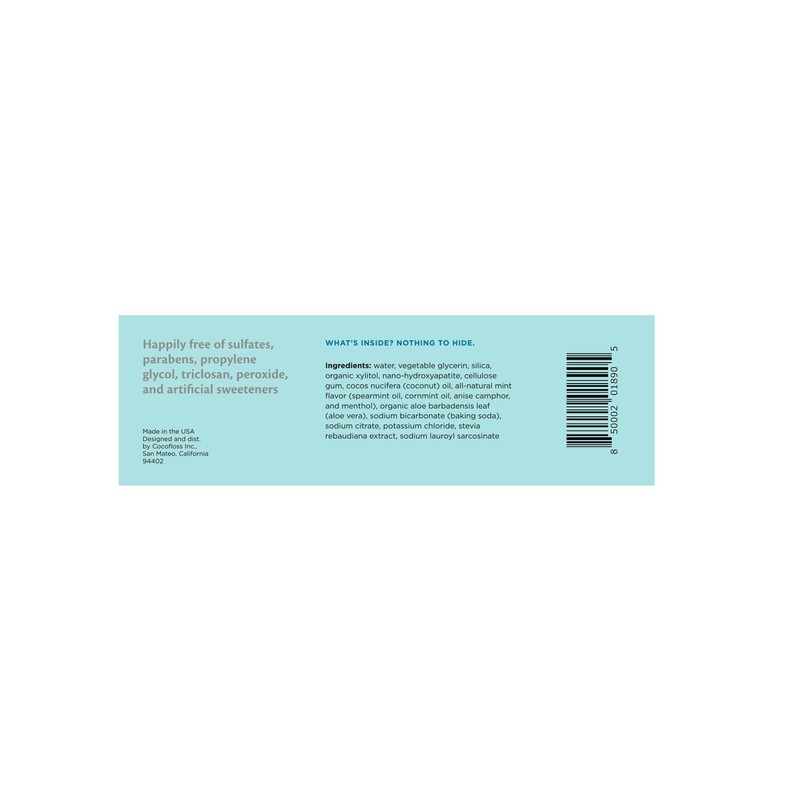 Cocofloss Cocoshine Whitening Toothpaste, Remineralize & Repair Sensitive Teeth, Fluoride-Free