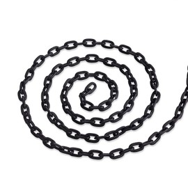 Cheriswelry 16.4Feet Aluminium Cable Chain Black 8x5mm Unwelded Open Cross Oval Wire Link for Men Women Jewellery Pants Chain Making