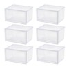 IRIS USA Stackable Shoe Display Box with Flip Up Door,
