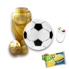 Copa de Fútbol, Alcancía, Vaso, Trofeo, Incluye Pelota Inflable Futbol Gratis Palomitas (Copa Mundial)
