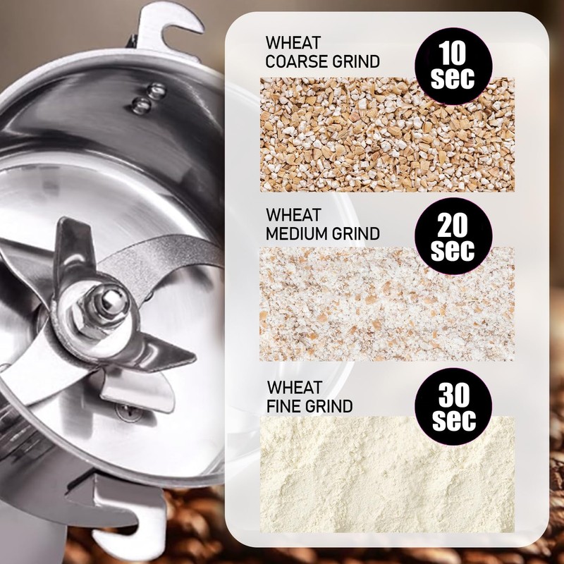 Grain Grinder Mill 250g Electric Stainless Steel Grain Grinder 1480W