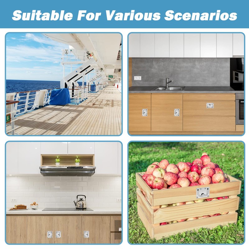 316 Stainless Steel Hatch Pull Flush Lift - Flush Ring