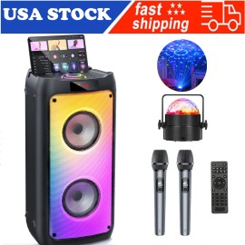Universal JYX Bluetooth 5.0 Speaker Wireless Karaoke Machine For Xmas Party with RGB Light