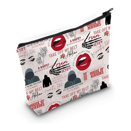 PXTIDY Dark Romance Makeup Bag Haunting Adeline Cat Mouse Duet Bookish Gifts Dark Romance Booktok Travel Makeup Organizer Bag