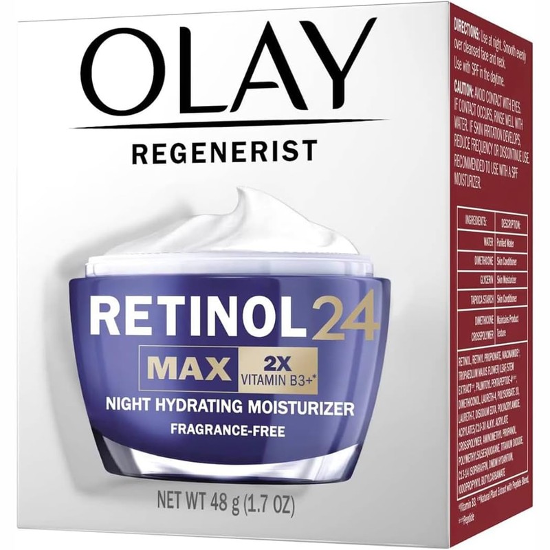 Olay Regenerist Retinol 24 Max Night Hydrating Moisturizer, Fragrance Free,
