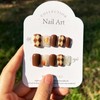 i-Laesh Press on Nails - Coffin Nails Handmade Hand-Painted -