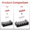 APIELE 15A Screw Terminal Block 12 Position Dual Row Covered