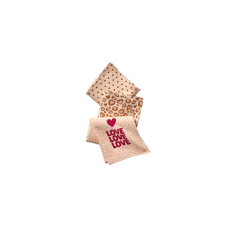 VERTBAUDET Lovely LÉO Muslin Nappies Cotton Gauze Pink Printed TU