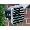 eVerHitch 2 Inch USA Black and Chrome Flag Hitch Cover