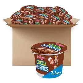 Kellogg's Cocoa Krispies Breakfast Cereal Cups, Kids Snacks, Cereal Cups to Go, Original, 27.6oz Case (12 Cups)