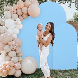 PATYDEST Brown Wedding Arch Cover Set of 3 Arch Cover Fabric 4ft 5ft 6ft Spandex Chiara Backdrop Cover for Arch Stand Tan Arched Backdrop Cover for Birthday Baby Shower Party Arch Stand Cover