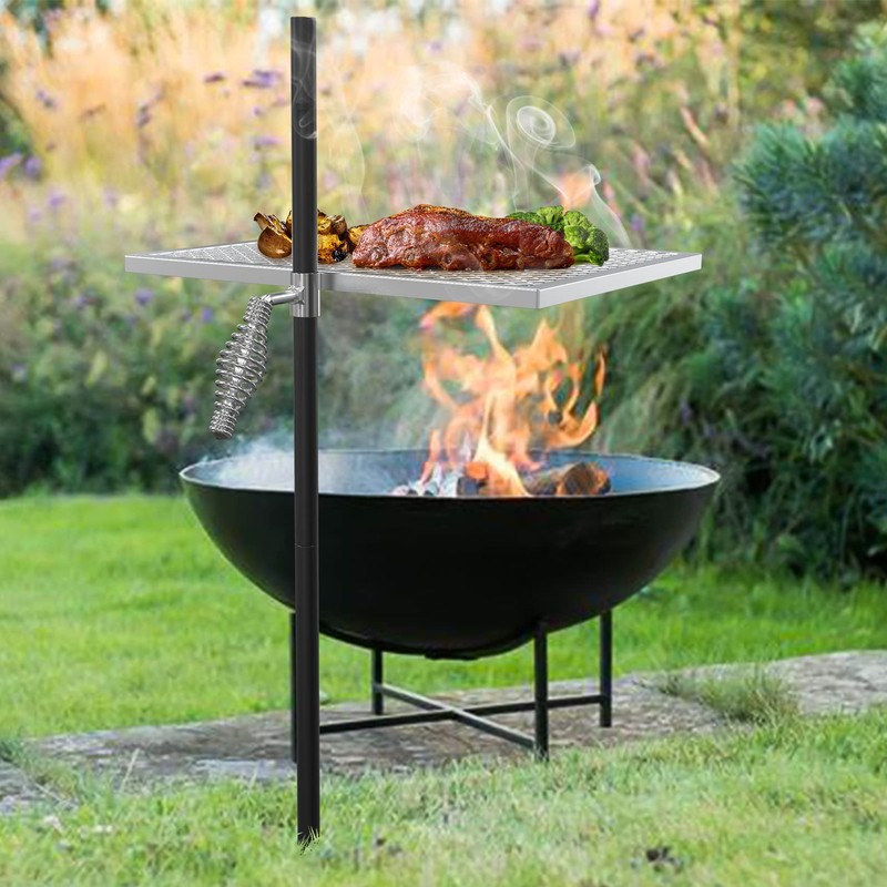 only fire Swivel Campfire Grill Adjustable Open Fire Grill Grate,