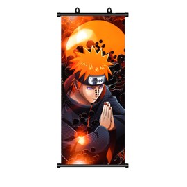 ZPPLD Naruto Poster, Naruto Scroll Picture, Anime Poster Large, Naruto Pain Poster, Anime Figure Video Game Scroll, Fabric Poster for Wall Decoration, 70 x 30 cm Manga Poster