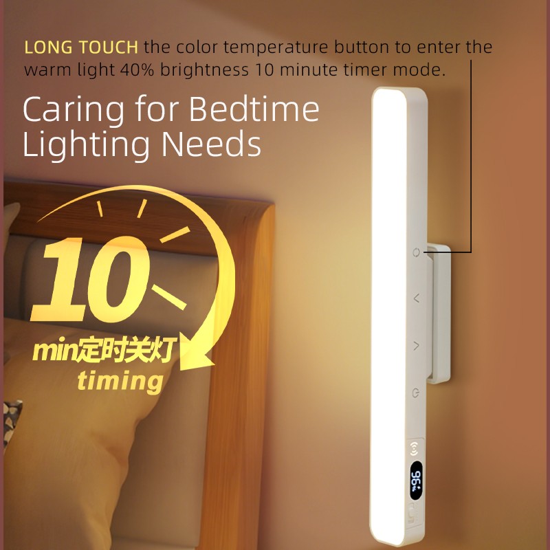 Magnetic LED Desk Lamp, 5 Color Temperature Eye-Caring Light, Stepless