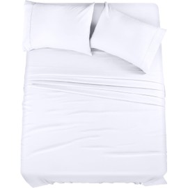 Utopia Bedding Queen Bed Sheets Set - 4 Piece Bedding - Brushed Microfiber - Shrinkage and Fade Resistant - Easy Care (Queen, White)
