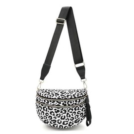 Crossbody Bum Bag, Spacious Design for Essentials Plus Size Friendly Strap 55" Crossbody Sling Bag for Women  Cross Body Travel Shoulder Handbags Lady Chest Purses Light Sling Backpack:_Snow Leopard