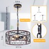 REDSTAR 3-Light Chandelier Black, 17.7" Farmhouse Chandelier Lighting Fixture Ceiling