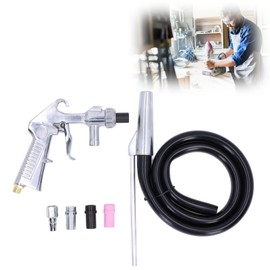 Sand Blasting Kit Sand Blaster Pneumatic Sand Blasting Gun Set of 4 Ceramic Nozzles Sand Blasting Gun Chorreadores Arena Standard, silver