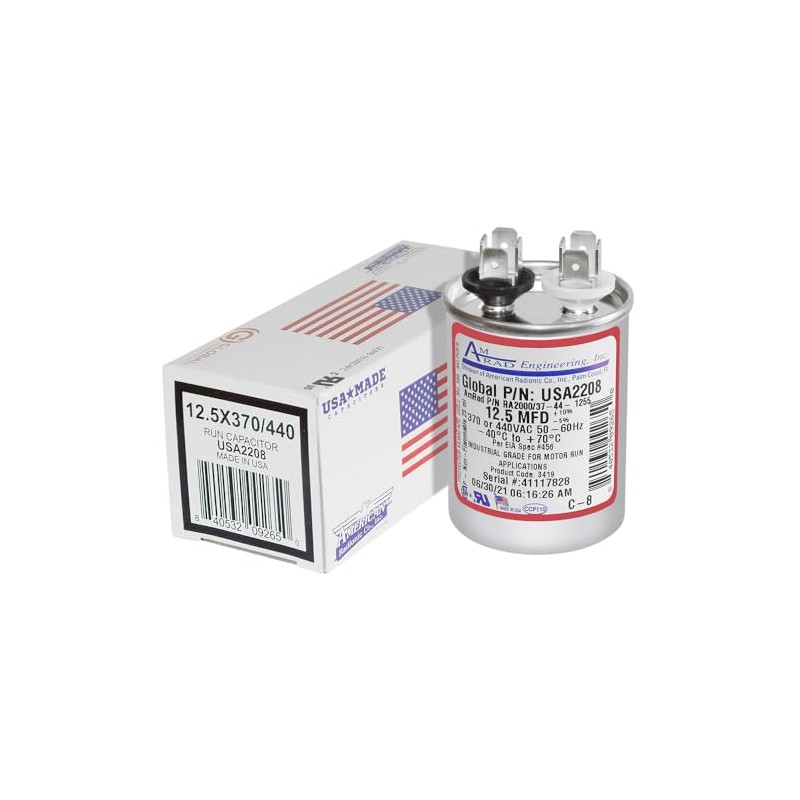Goodman B945672 Replacement - 12.5 uf/Mfd 370/440 VAC AmRad Round