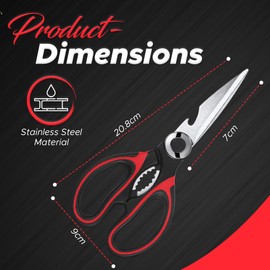 Generic Multi-Purpose All in One Heavy-Duty Kitchen Scissors for Meat and Poultry, Safe for Dishwasher, Stainless Steel Utility Shears for Cooking.