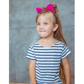 Naichuo Women Girls Furry Cat Ears Headband, Fluffy Hair Hoops Headpiece for Kids Adults(Rose Red)