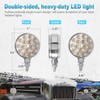 Partsam 2pc 3" Red/Amber Double Face Chrome Round Pedestal Lights