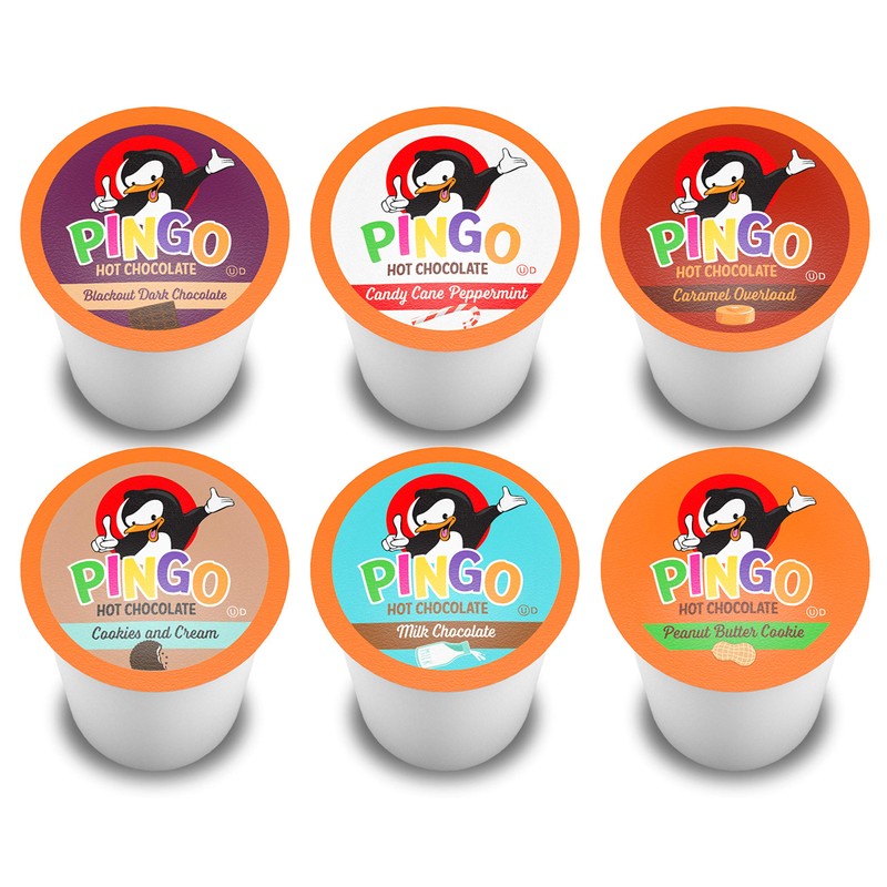 Pingo Hot Chocolate Pods for Keurig KCup Brewers, Assorted Cocoa