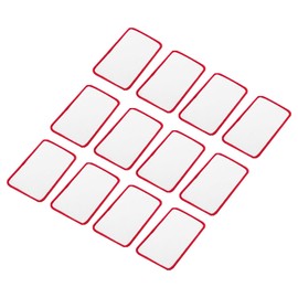 MECCANIXITY 15pcs Sublimation Patch Blank, 10x6cm/3.94x2.36 Inch Rectangle Fabric Iron-on Blank Heat Transfer Repair Patch for DIY Crafts Caps Clothes, White with Red Border