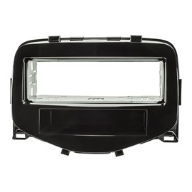 tomzz Audio 2455-071 Radio Fascia Metal Slot Compatible with Toyota Aygo Citroen C1 Peugeot 108 from 2014 Piano Black