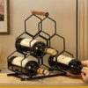 Drincarier Small Black Wine Rack 6 Bottle Holder Countertop -