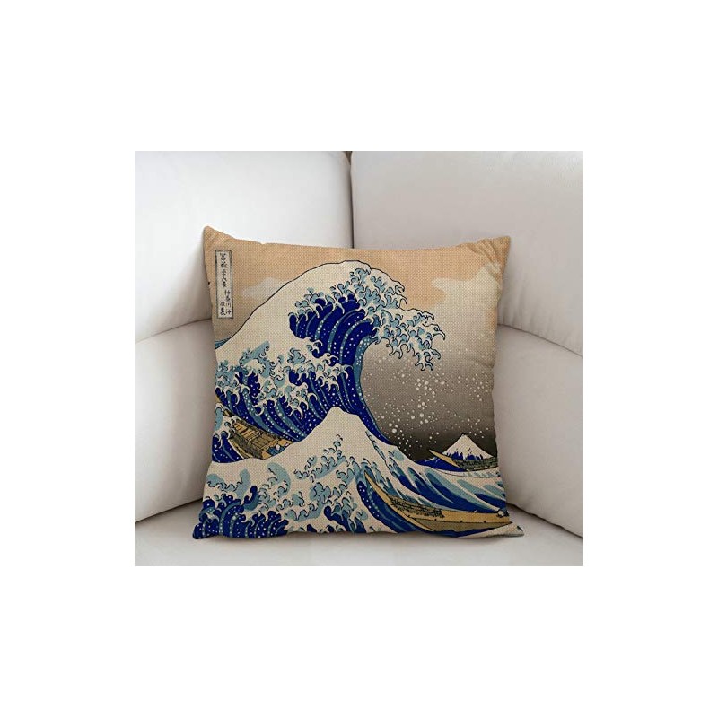 Swono Hokusai The Great Wave Throw Pillow Case Cushion Cover