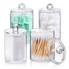 YIRANJIA 5-Pack Clear Acrylic Qtip Dispenser Jars - Round Bathroom