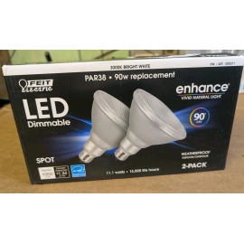 Feit PAR38 Spot Dimmable LED Light Bulb 2-Pack bright white weatherproof strg