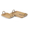 IMAX 71727-2 Tabari Wood Trays with Jute Handle, 2-Pack