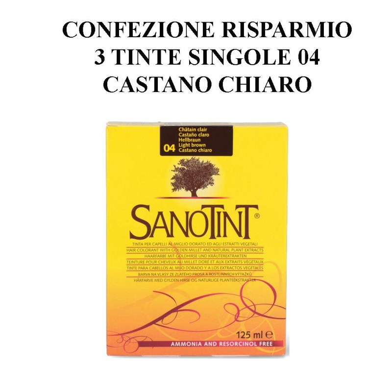 SANOTINT Classic Colour 04 Light Brown - 3 Packs -