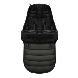 ZONSUSE Foot muff for prams winter, baby foot muff for buggy with hood with drawstring, foot muff pram baby with zip, removable and machine washable, for prams, black 1, Moderno