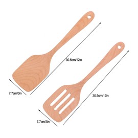 Espátulas de Cocina, Espátulas de Cocina, Juego de Espátulas de con Pala con Fugas, Espátula de de Haya Portátil, Utensilios de Cocina