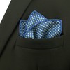 S&W SHLAX&WING Mens Patterned Pocket Squares Business Wedding Blue Green