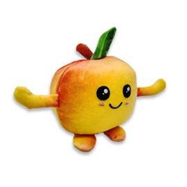 PLUSHOLOGY Squishy Peach Stuffed Animal; Ultra Soft and Cuddly Plush Toy for Kids 3 Years Old to Adults; Child-Safe Embroidered Eyes adds a Unique Aesthetic; (5" Tall)