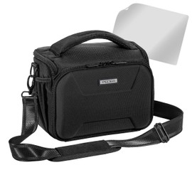 PEDEA DSLR Camera Case with Screen Protector for Nikon D500 D750 D3500 D5200 D300 Coolpix B500 / Sony Alpha 7 7M2 7M3 7R II DSC-RX10 / Canon EOS 77D 200D 1200D 1300D XL Black